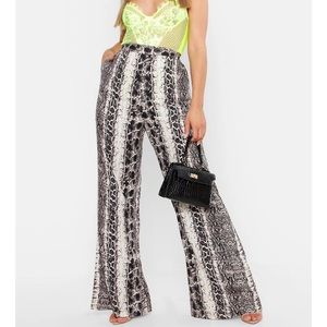 Boohoo Plus Snake Wide Leg Trousers